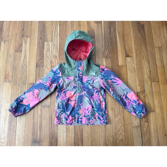 The North Face Dryvent Girls Resolve Rain Jacket Wallflower Print Size XS - Picture 1 of 6